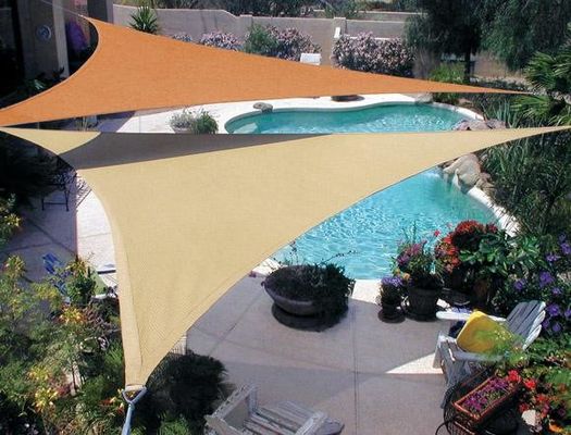 Hình vuông HDpe Shade Chất liệu Sail Begie Uv Net cho sân vườn